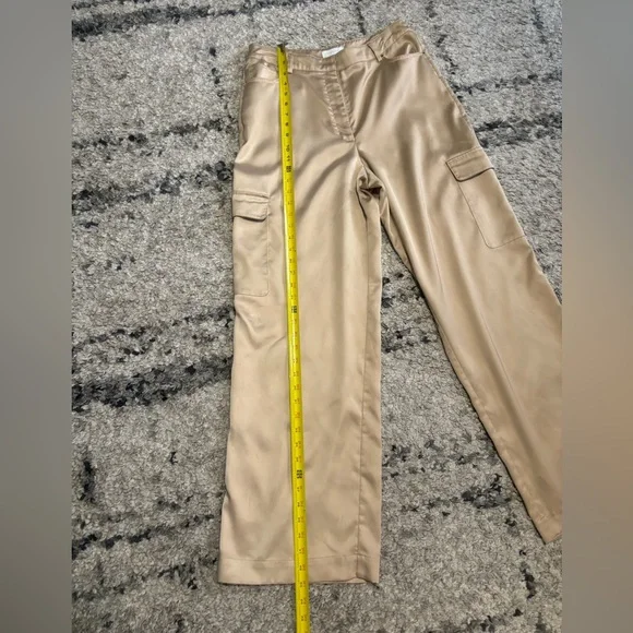 Cache Satin Wide Leg Cargo Pants - Cream - Picture 7 of 11